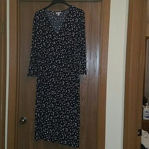 Black and white polka dot maternity dress